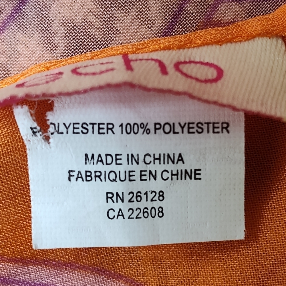 Echo Pink and Orange Celtic Knot Geo Scarf | Sheer | Long Rectangle - Picture 4 of 4